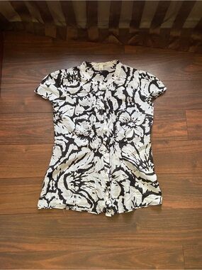 BANANA REPUBLIC Silk Cotton Light Weight Breathable Button Short Sleeves Top